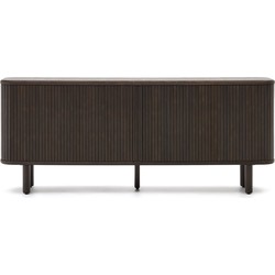 Kave Home - Mailen-dressoir met 2 deuren van essenfineer met een donkere afwerking 180 x 75 cm