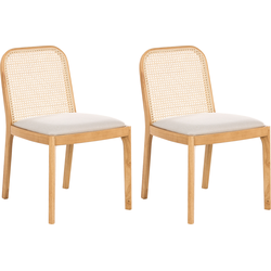 Beliani EDINA - Eetkamerstoel-Bruin-Polyester