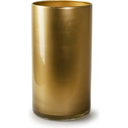 Bloemenvaas - cilinder model glas - metallic goud - H30 x D15 cm - Vazen