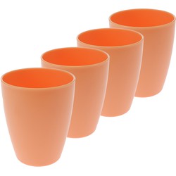 6x drinkbekers kunststof 340 ml oranje - Drinkbekers