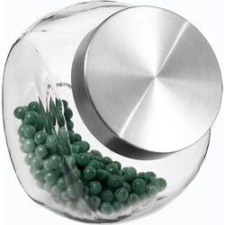 5Five Voorraadpot/snoeppot - 3x - glas - 2L - RVS deksel luchtdicht - Voorraadpot