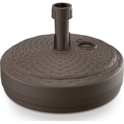 Prosperplast Parasolvoet rond - rotan - bruin - 10L- 39 cm - kunststof - Parasolvoeten