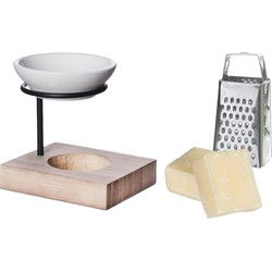 Ideas4seasons Amberblokjes/geurblokjes cadeauset - amber geur - inclusief geurbrander en mini rasp - Geurbranders