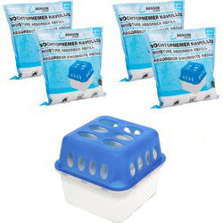 Vochtvanger / vochtopnemer - 750 ml - met navulling - 4x 400 gram - Vochtopnemers