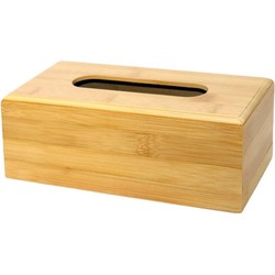 Concorde Tissuedoos/tissuebox - naturel - rechthoekig - bamboe hout - 23 x 12 x 9 cm - Tissuehouders