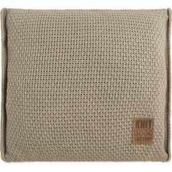 Knit Factory Jesse Sierkussen - Olive - 50x50 cm - Inclusief kussenvulling