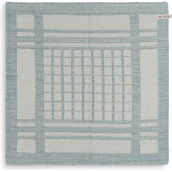 Knit Factory Gebreide Keukendoek - Keukenhanddoek Emma - Ecru/Stone Green - 50x50 cm
