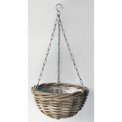 Hanging Basket Rotan Antique Grey D40CM - Van der Leeden