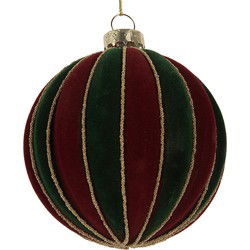 Clayre & Eef Kerstbal Ø 8x8 cm Rood Groen Glas