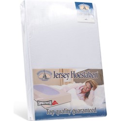 H&D Hoeslaken - 100% Jersey Katoen - 140x200 cm - Tot 35cm matrasdikte - 220 g/m² - Wit