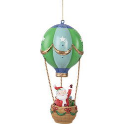 Clayre & Eef Kersthanger Luchtballon Ø 8x18 cm Groen Kunststof