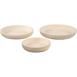 PTMD Schaal Lianna - 35x35x6 cm - Cement - Creme