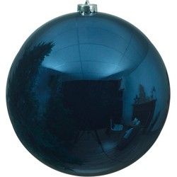 Grote raam/deur/kerstboom decoratie donkerblauwe kerstballen 20 cm glans - Kerstbal