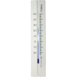 Thermometer binnen - beukenhout - 20 cm - wit - Buitenthermometers