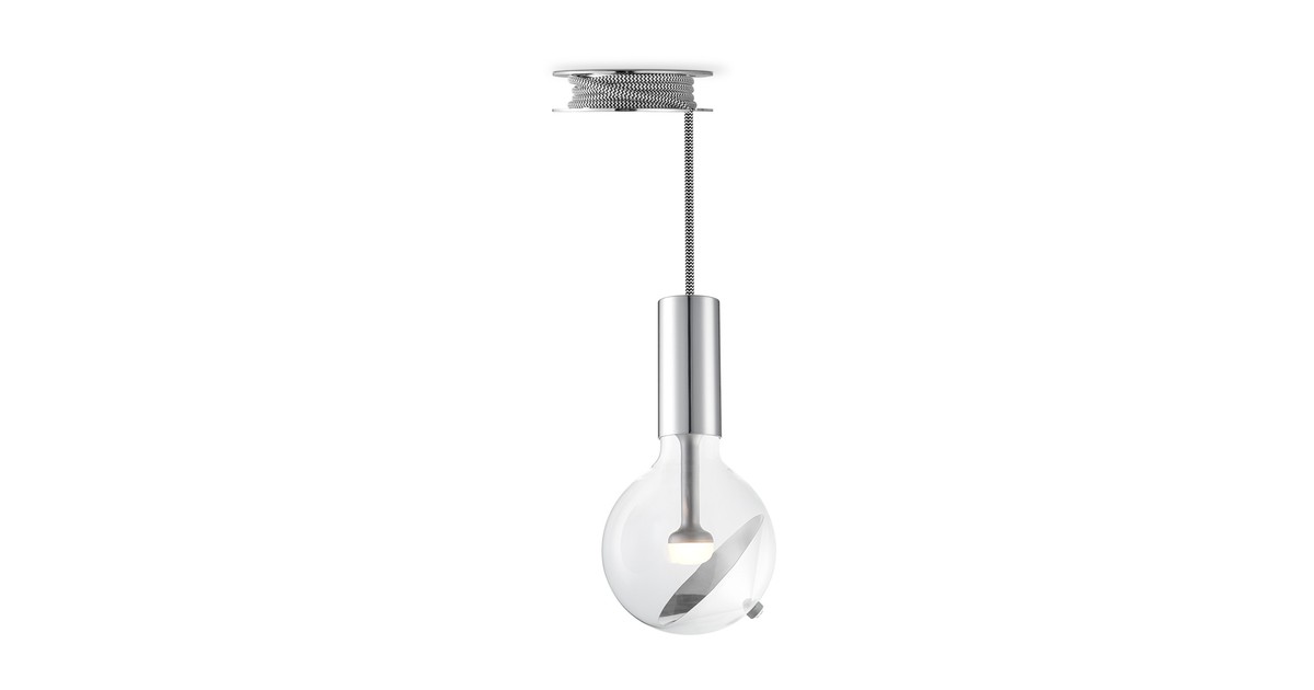 Move Me hanglamp Pulley - chroom / Cone 5,5W - zilver