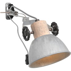 Stoere wand klemlamp Mexlite Gearwood Hout