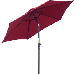 4goodz Outsunny Knikparasol 270 cm met Draaihendel - Aluminium - Rood