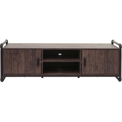 Cosmo Casa  TV - meubel - TV - Lage tafel - Industriële ontwerp 3D - structuur opbergvak bruin 45x140x40 cm