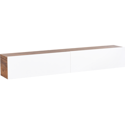 GLADSTONE - Wandgemonteerd TV-meubel - Wit/Bruin - 180 cm - Vezelplaat