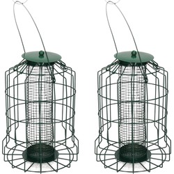 2x Vogel vetbol/voederkooi voor in de tuin kleine vogels 26 cm - Vogelvoederhuisjes