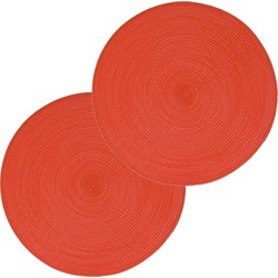 Set van 8x stuks placemats gevlochten kunststof rood 38 cm - Placemats
