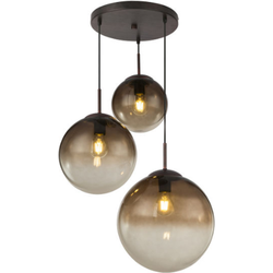 Hanglamp 3-lichts | Amberkleurig glas | E27 | Varas | Vide | Hal | Woonkamer | Eetkamer