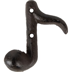 Clayre & Eef Wandkapstok Muzieknoot 8x3x9 cm Bruin Metaal