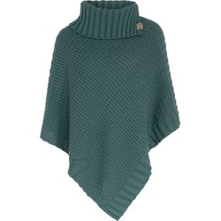 Knit Factory Nicky Gebreide Dames Poncho - Laurel - One Size - Met opstaande kraag