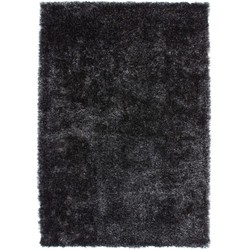 Tapijtenloods Twist - Hoogpolig Vloerkleed - Effen Velvet Tapijt - Fluweel - Antraciet- 80x150 CM