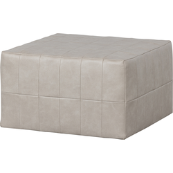 BePureHome Patchwork Poef - Leerlook - Naturel - 36x60x60