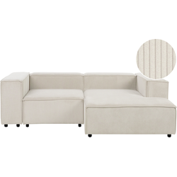 Beliani APRICA - Modulaire Sofa-Wit-Corduroy