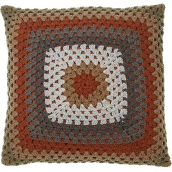 Dutch Decor DUCA - Sierkussen cognac 45x45 cm - bruin - Dutch Decor