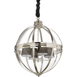 Lampenbaas - Landelijke Hanglamp - World - Ideal Lux - Chroom - Binnen - 4 Lichtpunten - 155cm - E14 - 40W