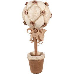 Clayre & Eef Decoratie Beeld Bloem Beige Textiel