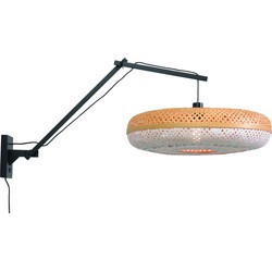 Wandlamp Palawan - Bamboe Zwart/Wit - 105x60x55cm