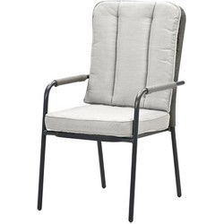 Venice dining fauteuil - carbon black - rope taupe - desert sand