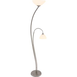 Sierlijke vloerlamp met leesarm Steinhauer Capri Staal