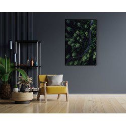 Muurwerken Akoestisch Schilderij - Weg door het bos - Geluidsdempend Wandpaneel - Wanddecoratie - Geluidsisolatie - BASIC (AW 0.65) XXL (107X150)