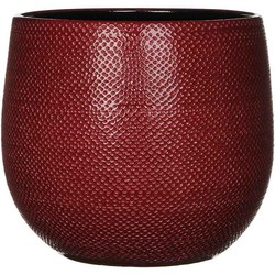 Mica Decorations gabriel ronde bloempot bordeaux maat in cm: 25 x 29