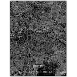 Aluminium Citymap Berlijn 100x80 cm 