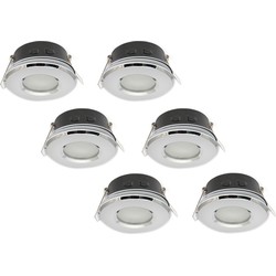 Groenovatie Inbouwspot, Rond, Waterdicht IP54, GU10 Fitting, Chroom, 6-Pack