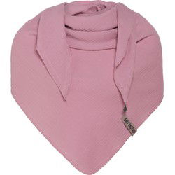 Knit Factory Liv Gebreide Omslagdoek - Driehoek Sjaal Dames - Lila - 190x85 cm - 100% Biologisch katoen