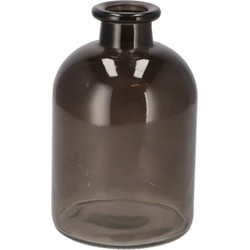 DK Design Bloemenvaas fles model - helder gekleurd glas - zwart - D11 x H17 cm - Vazen