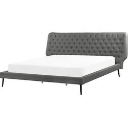 ESSONNE  - Tweepersoonsbed - Grijs - 160 x 200 cm - Kunstleer