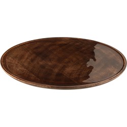 J-line - Schaal Rond Draai Mango Hout Bruin - 56x56x7cm