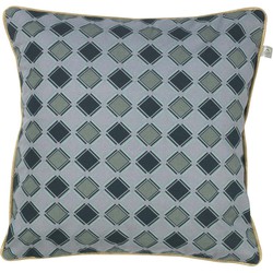 Dutch Decor RUBEN - Sierkussen 45x45 cm - smaragd groen - met goudkleurige bies - Dutch Decor