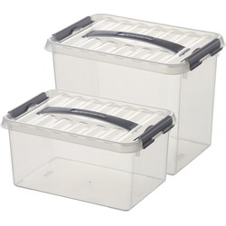Opberg boxen set van 6x stuks in 6 en 9 Liter kunststof met deksel - Opbergbox
