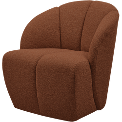 WOOOD Mojo Draaifauteuil - Bouclé - Roest Bruin Melange - 75x68x77