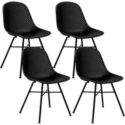 Set van 4 Kick tuinstoel Sol - Zwart