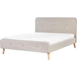 RENNES  - Tweepersoonsbed - Lichtbeige - 160 x 200 cm - Polyester